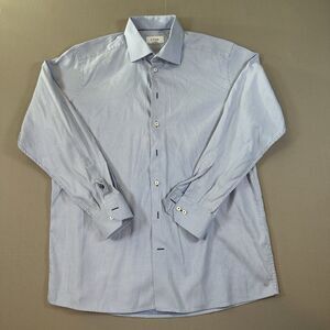 ETON Geometric Strech Shirt  size 17.5 Blue dress shirt